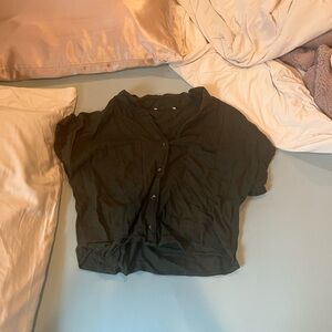 Green Button-Up Blouse